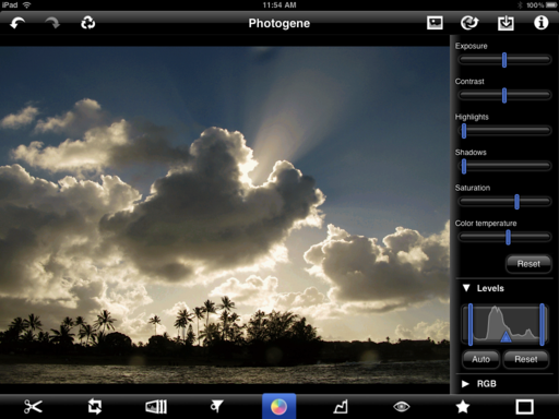 iPad Editing with Photogene