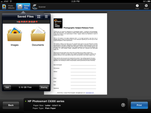 HP iPrint for iPad