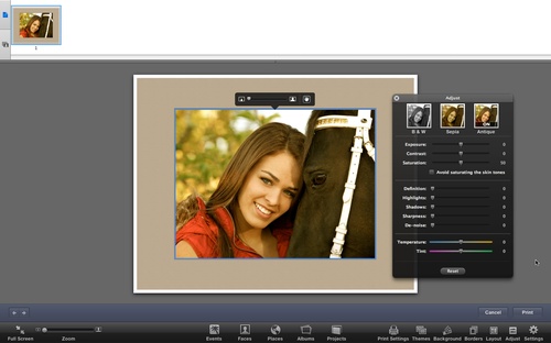 iPhoto Custom Print Dialog