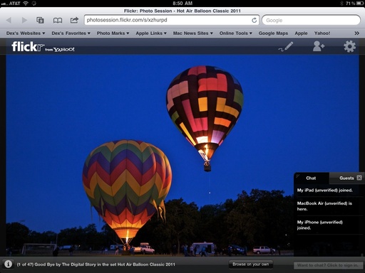 Flickr Photo Session on an iPad
