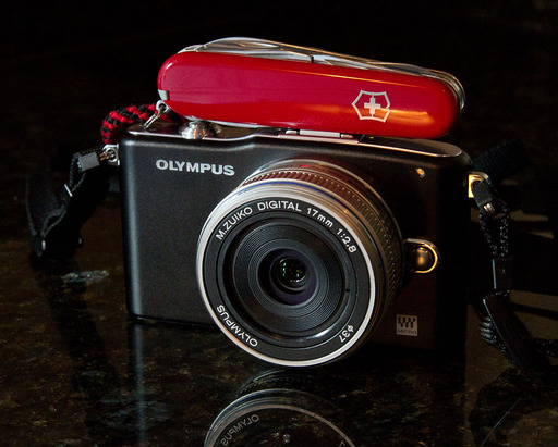 Olympus PEN E-PM1 with Swiss Army Knife
