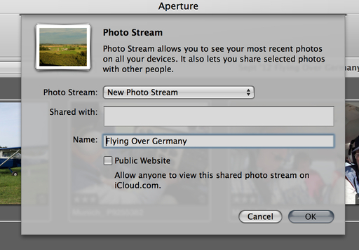 Photo Stream Dialog