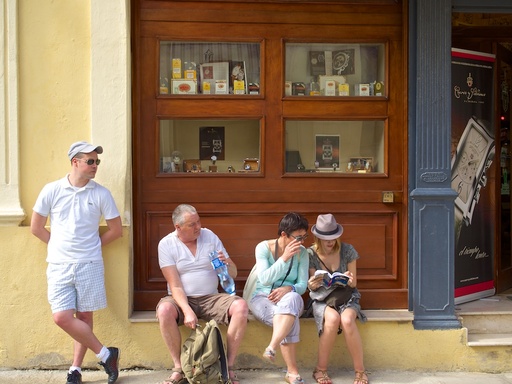 Cigar Shop and Tourists - Havana